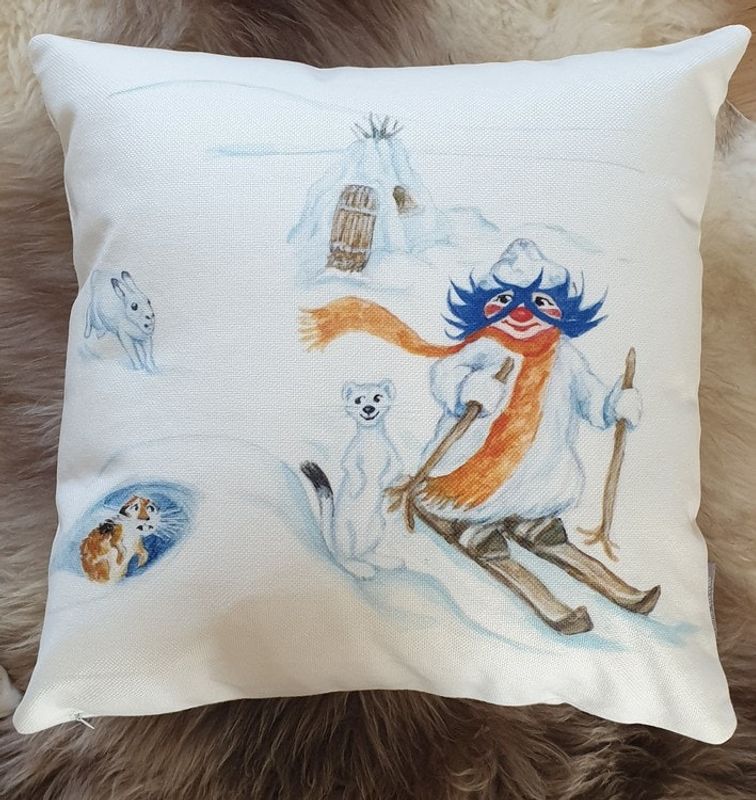 Plopp Åker Skidor Kuddfodral 50x50cm